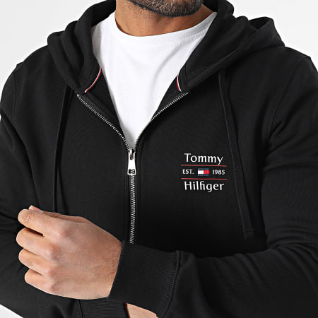Tommy Hilfiger - Sweat Zippé Capuche Hilfiger Stack 9250 Noir