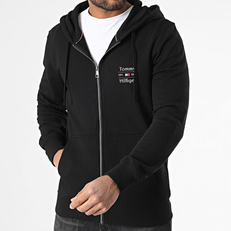 Tommy Hilfiger - Sweat Zippé Capuche Hilfiger Stack 9250 Noir