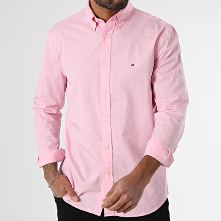 Tommy Hilfiger - Chemise Manches Longues Flex Poplin Solid 7550 Rose