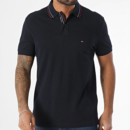 Tommy Hilfiger - Polo Manches Courtes Placket Interest 8459 Bleu Marine