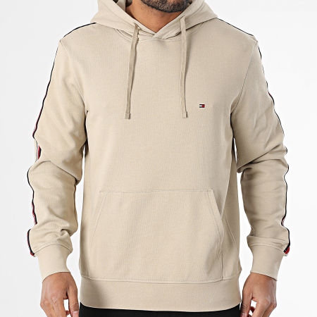 Tommy Hilfiger - Sweat Capuche A Bandes Global Stripe 8685 Beige