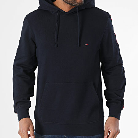 Tommy Hilfiger - Sweat Capuche A Bandes Global Stripe 8685 Bleu Marine