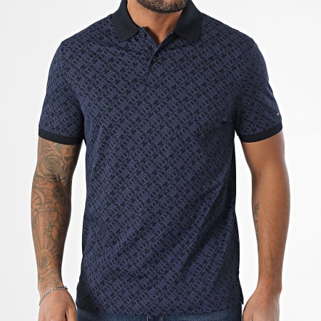 Tommy Hilfiger - Polo Manches Courtes Monogram 9218 Bleu Marine