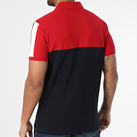 Tommy Hilfiger - Polo Manches Courtes Colorblock 8966 Rouge Bleu Marine