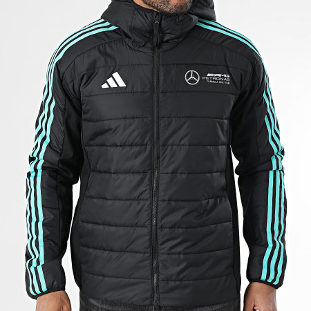 Adidas Sportswear - Doudoune Capuche A Bandes AMG Mercedes DNA JV5433 Noir