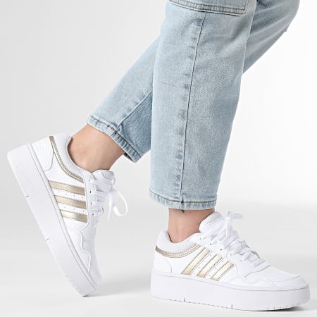 Adidas Sportswear - Baskets Femme Hoops 3.0 Bold W JI3457 Cloud White Cyber Metallic Aluminium