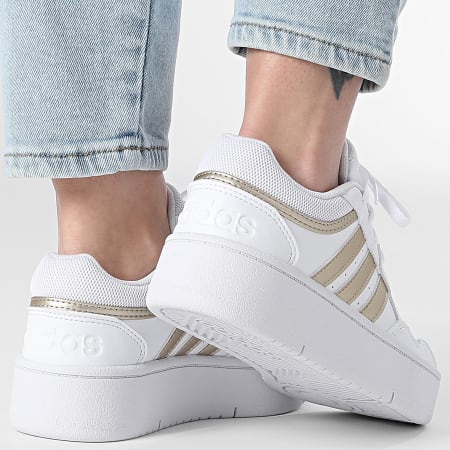Adidas Sportswear - Baskets Femme Hoops 3.0 Bold W JI3457 Cloud White Cyber Metallic Aluminium