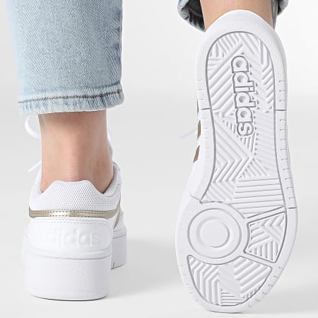Adidas Sportswear - Baskets Femme Hoops 3.0 Bold W JI3457 Cloud White Cyber Metallic Aluminium