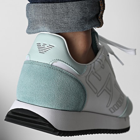 EA7 Emporio Armani Baskets X8X101-XK257 White Pale Blue Medieval