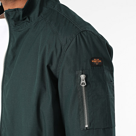 Schott NYC - Veste Zippée Kenny SLIM FIT Vert Foncé