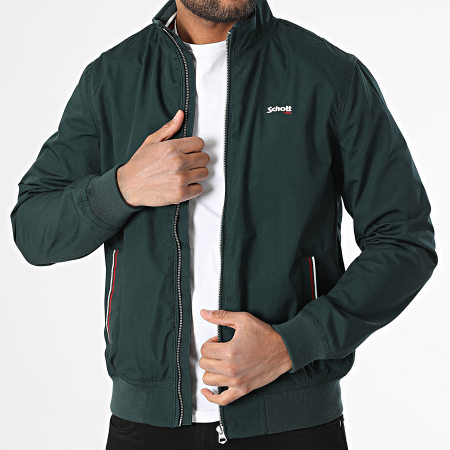 Schott NYC - Veste Zippée Slim Kenton Vert Foncé