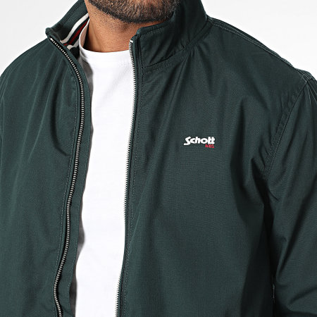 Schott NYC - Veste Zippée Slim Kenton Vert Foncé