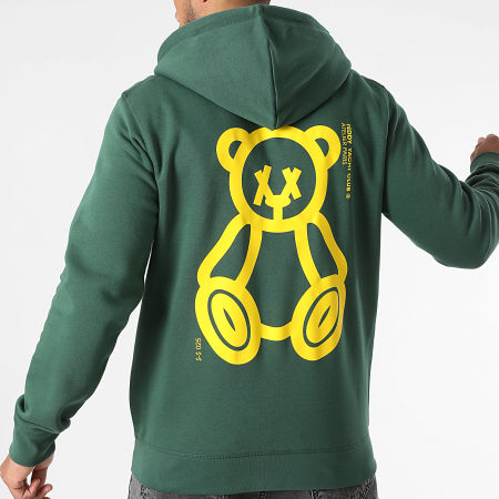 Teddy Yacht Club - Sudadera Con Capucha Con Cremallera Fat Outline Burdeos Blanco