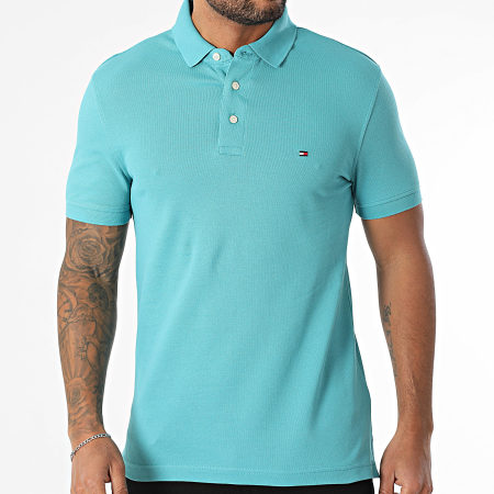 Tommy Hilfiger - Polo Manches Courtes Slim 1985 7771 Turquoise