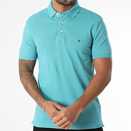 Tommy Hilfiger - Polo Manches Courtes Slim 1985 7771 Turquoise