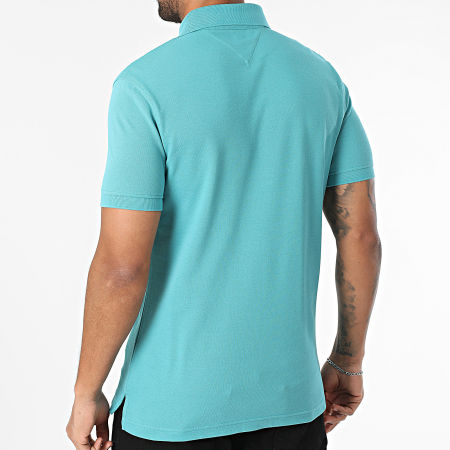 Tommy Hilfiger - Polo Manches Courtes Slim 1985 7771 Turquoise