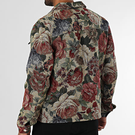 Frilivin - Surchemise P85 Beige Rouge Vert Floral