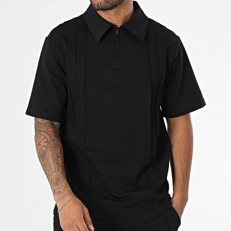 KZR - Ensemble Polo Manches Courtes Et Pantalon 190 Noir