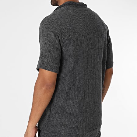 KZR - Ensemble Chemise Manches Courtes Et Pantalon 179 Gris Anthracite Chiné