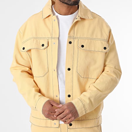 KZR - Ensemble Surchemise Jean Et Pantalon Cargo Jean 188 Jaune