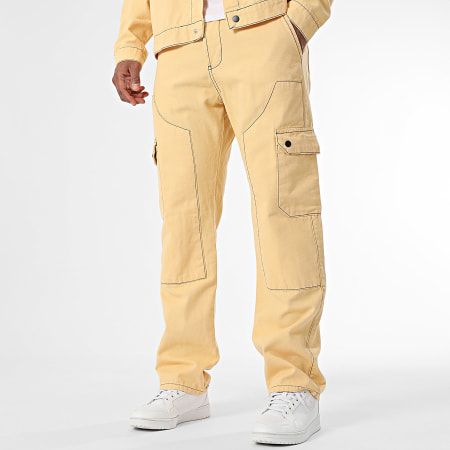 KZR - Ensemble Surchemise Jean Et Pantalon Cargo Jean 188 Jaune