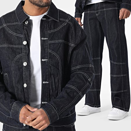 KZR - Ensemble Veste Jean Et Jean 186 Bleu Brut