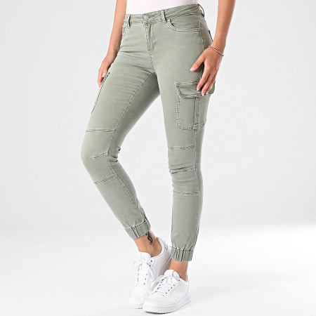 Only - Pantalon Cargo Skinny Femme Missouri Vert