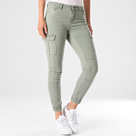 Only - Pantalon Cargo Skinny Femme Missouri Vert