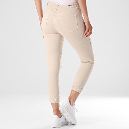 Only - Pantalon Cargo Skinny Femme Missouri Beige Clair