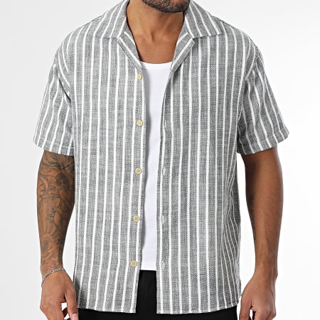 Produkt - Chemise Manches Courtes A Rayures Mads Noir Blanc