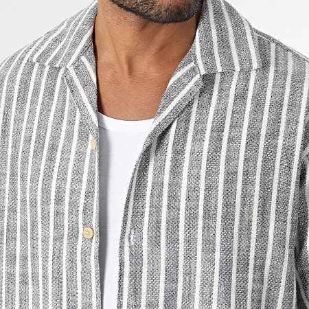 Produkt - Chemise Manches Courtes A Rayures Mads Noir Blanc