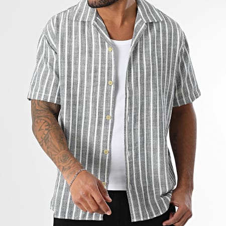 Produkt - Chemise Manches Courtes A Rayures Mads Noir Blanc
