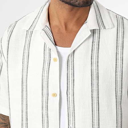 Produkt - Chemise Manches Courtes A Rayures Mads Blanc Noir