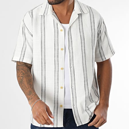 Produkt - Chemise Manches Courtes A Rayures Mads Blanc Noir