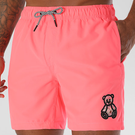 Teddy Yacht Club - Short De Bain Small Travis Rose Fluo Rose