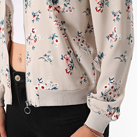 Vero Moda - Veste Bomber Femme Coco Beige Floral