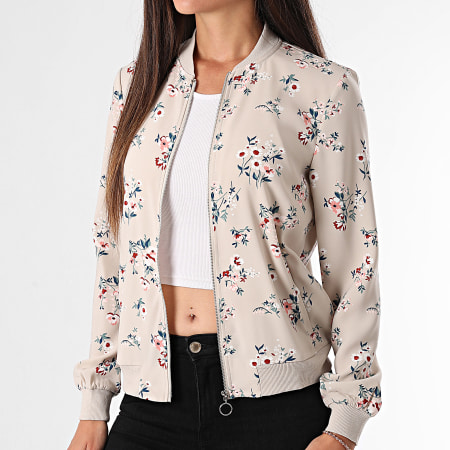 Vero Moda - Veste Bomber Femme Coco Beige Floral