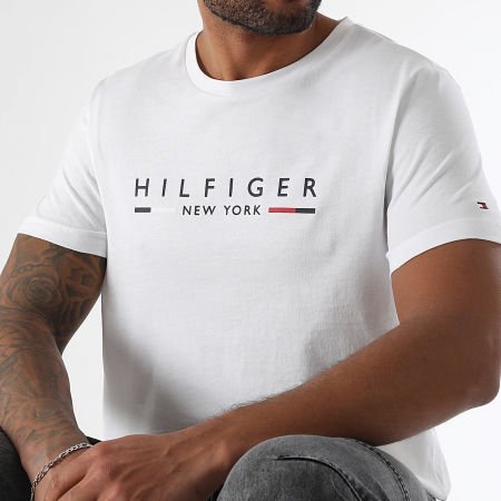 Tommy Hilfiger - Tee Shirt Slim Hilfiger NY 9372 Blanc