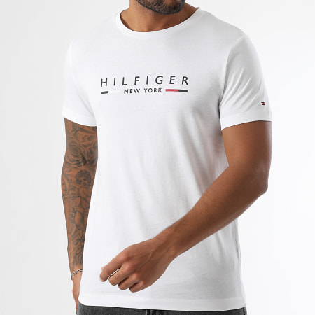 Tommy Hilfiger - Tee Shirt Slim Hilfiger NY 9372 Blanc