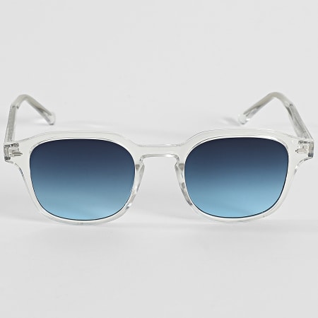 Frilivin - Sonnenbrille 004 Transparent Silber Schwarz Hellblau Farbverlauf