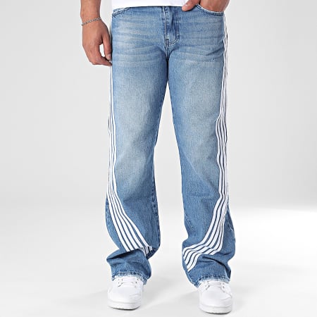 Classic Series - Jean Flare A Bandes 344 Bleu Denim
