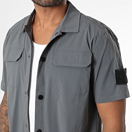 Zayne Paris  - Ensemble Chemise Manches Courtes Et Short Cargo 139 Gris Anthracite
