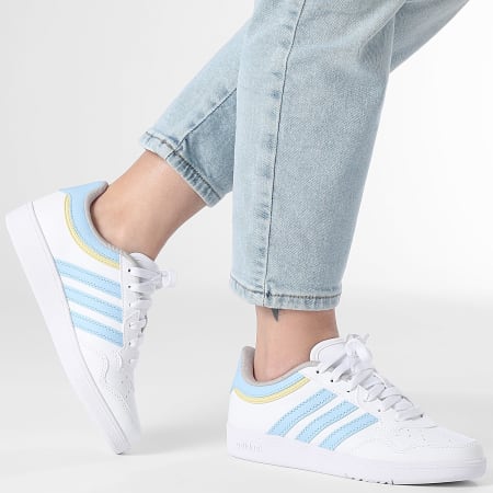 Adidas Sportswear - Baskets Femme Hoops 4.0 J JI0902 Footwear White Clear Sky Power Yellow