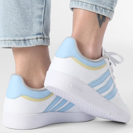 Adidas Sportswear - Baskets Femme Hoops 4.0 J JI0902 Footwear White Clear Sky Power Yellow