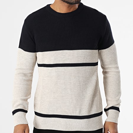 Armita - Pull 185 Bleu Marine Beige