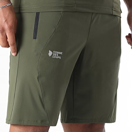 Comme Des Loups - Short Jogging Fighter Verde Caqui
