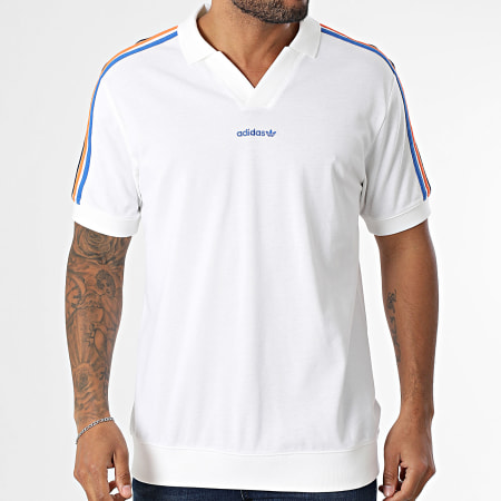 Adidas Originals - Polo Manches Courtes A Bandes JD0808 Blanc