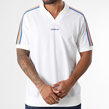 Adidas Originals - Polo Manches Courtes A Bandes JD0808 Blanc