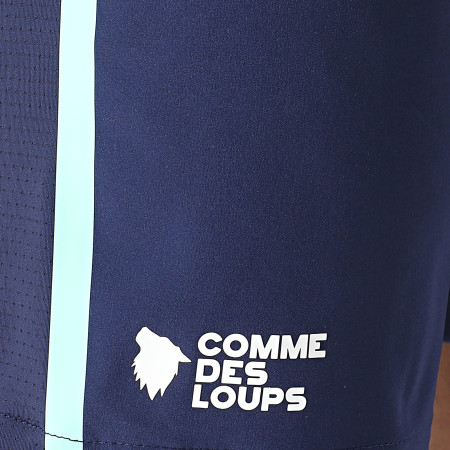 Comme Des Loups - Short Jogging Compressor Bleu Marine Bleu Clair