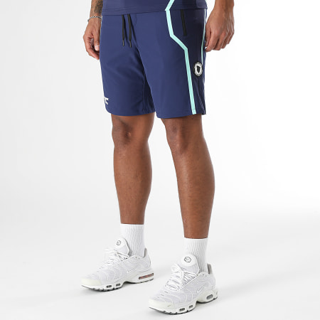 Comme Des Loups - Short Jogging Compressor Bleu Marine Bleu Clair